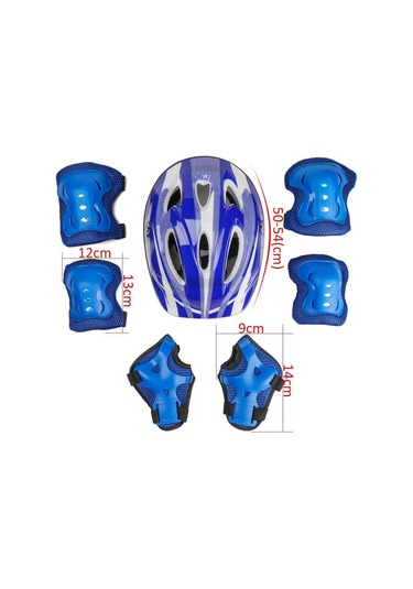 Siyah Spor Çocuklar Paten Bisiklet Emniyet Kask Güvenlik Görevlisi Diz Dirsek Pedi Bisiklet Kask Koruma Siyah