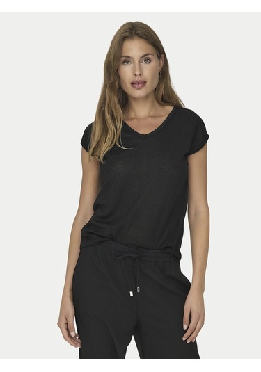 Only 15136069 V Yaka Kolsuz Kadin Body - Siyah Siyah