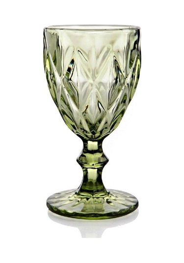 Glass Ware Cam Yeşili Rengi 6'lı Şarap Kadehi Yeşil