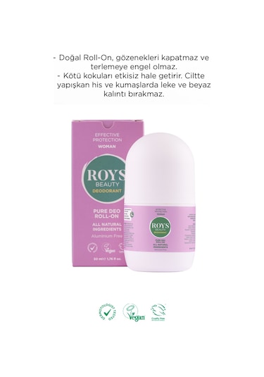 Roys Beauty Doğal Kadın Roll-On Deodorant 50 ML