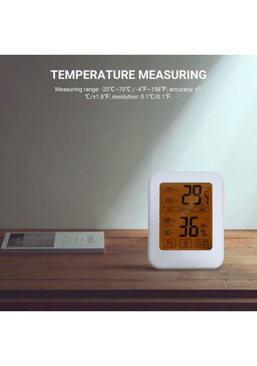 Maiyame Portatif Nem Ve Sıcaklık Ölçer: Büyük Dokunmatik Ekran, Anlık Ve 24 Saat Ölçüm, Konfor Hatırlatıcı