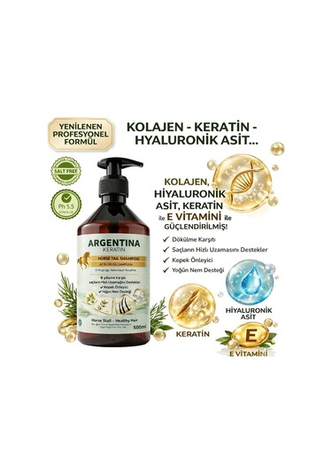 Argentina Keratin At Kuyruğu Şampuanı 500 ML