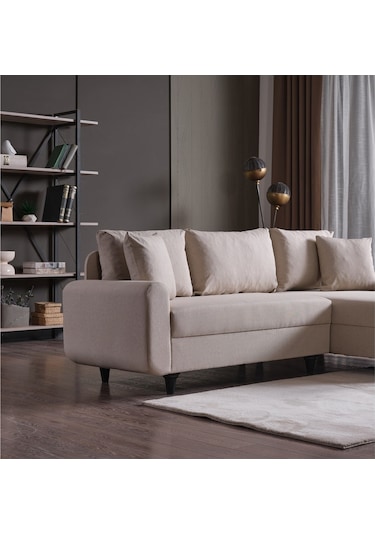 Kagu Corner Flavia Köşe Takımı Puflu Krem