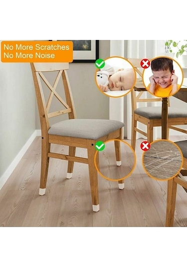 Novahub Silikon Sandalye Glide 34 Parça, Yuvarlak & Kare Keçe Sandalye Bacak Koruyucusu, Parke İçin Çizilmez, Sessiz Zemin Koruyucu, Fonepro -