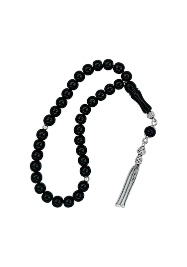 Gümüş Püsküllü Mini Gürcistan Oltu Tesbih 7 Mm