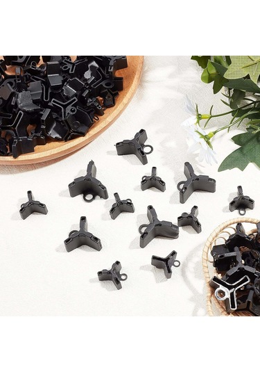 Kosona 150 Adet Siyah Üçlü İğne Koruması - 1 2 3 4 5 Boyutları - Balık İğnesi Korumalı Aksesuar Seti