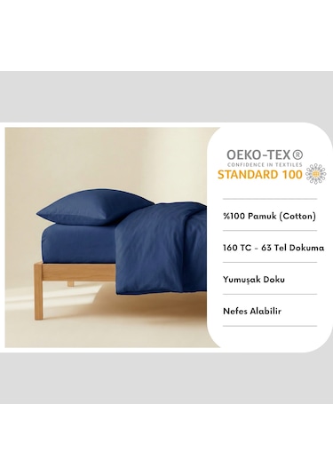 Prime Sleeks %100 Pamuk Yastık Kılıfı 2 Adet - Lacivert - 50x70cm Lacivert