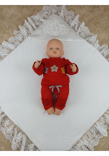 Bebek Kundağı Unisex Bebek Dış Kundak Battaniyesi Hastane Çıkışı Kundak Battaniye Yenidoğan Hediye Ekru