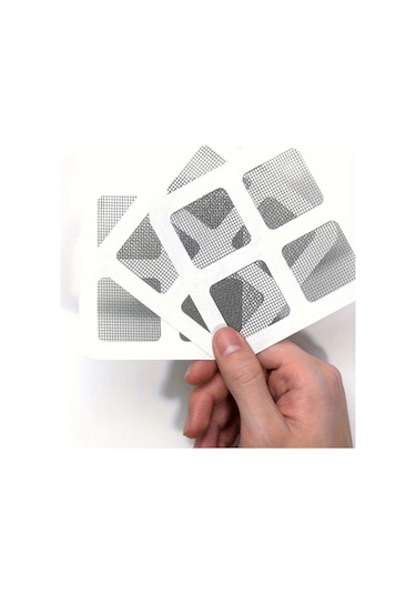 Monyee Pencerelik Tamir Yama 50 Adet - Sert Yapışkan Kumaş - Pencere, Kapı, Çadır Ağı Delik Tamiri - 10x10cm Siyah