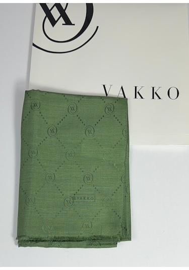 Pamuk İpek Şal - 68 X 200 - 6356 Haki Yeşil