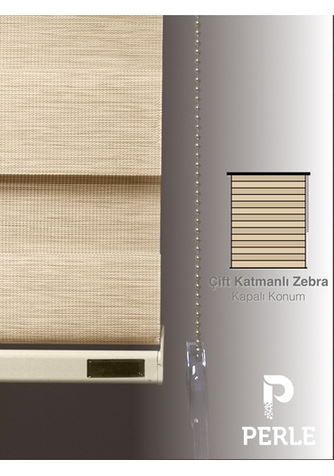 Br Perle Sahra Beji Renk Bambu Stor Zebra Perde Yüksek Kalite Alüminyum Kasa Sahra Beji