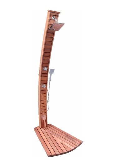 Havuz Duşu Alaçatı Serisi Ahşap Havuz Duş Sistemi Tek Su Girişli