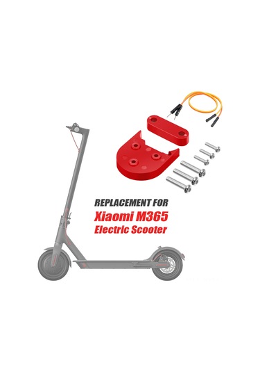 Geeksen "xiaomi M365 Elektrikli Scooter Aksesuarı - 10 İnç Tekerlek Çamurluk Ve Sehpa Yastığı Seti Siyah/kırmızı "
