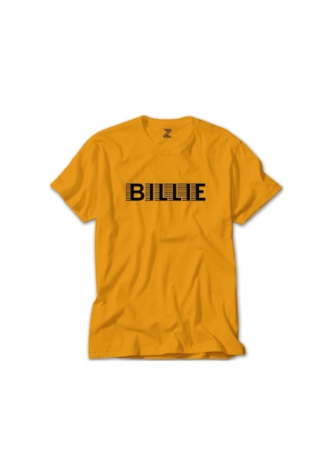 Billie Eilish Lined Sarı Tişört-Sarı