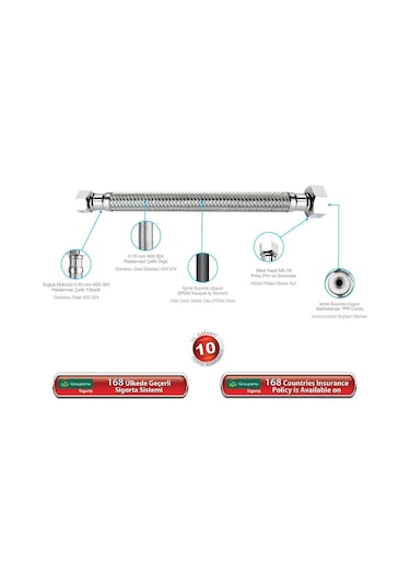 Mistillo Batarya Flex Hortum 80 CM