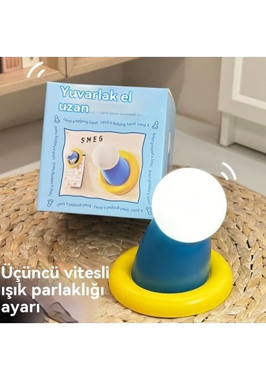 Opulentliving Doraemon Gece Lambası Yuvarlak Elden Uzatır Çok Renk, Cam Abajur, Ortalama Aydınlatma, 36v Çok Renkli