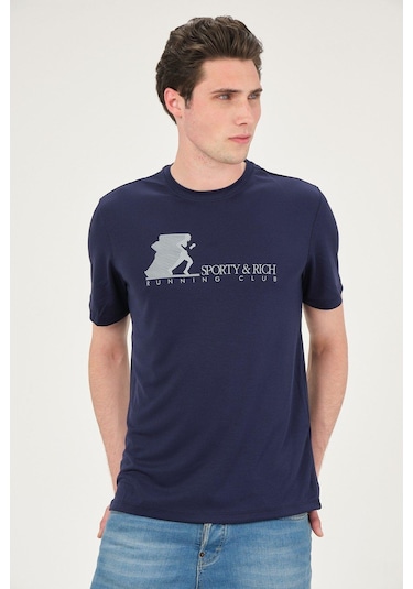 Rich Erkek Basic T-shirt Tşört Lacivert