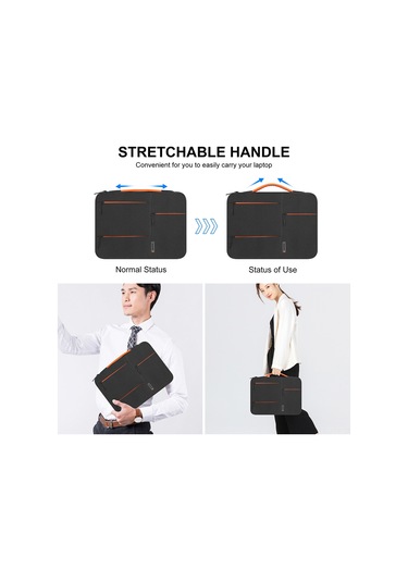 Youmex 13 İnç Siyah Dikişli Bilgisayar Kılıfı - Macbook Air M3/m2, Surface 5/4, Dell Xps 15 Plus, Macbook Pro Uyumlu - Su Geçirmez, Yumuşak Kadife Döşemeyle Koruma