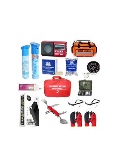 Mega Deprem Çantası 185 Parça 5 Kişilik Kapsamlı Deprem Çantası