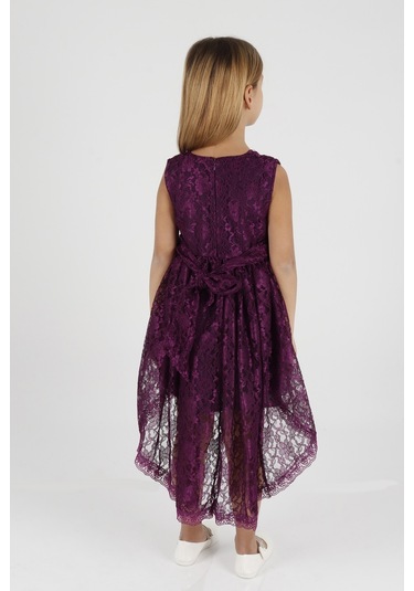 Ahengim Kız Çocuk Kuyruklu Dantelli Elbise Ak2208 001