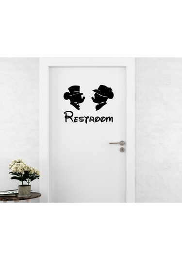 Bk Home Restroom Tasarımlı Kapı Sticker-1