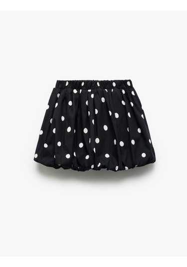 Koton Pamuklu Beli Lastikli Puantiyeli Mini Balon Etek Ekru Desenli 5skg70031aw Ekru Desenli Ekru