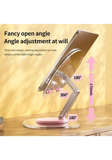 Suntek Masa Tablet Tutucu Döndürülebilir Telefon Standı Pembe