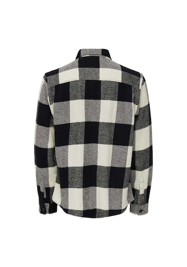 Only & Sons Erkek Onsmılo Kareli Çift Cepli %100 Pamuk Gömlek 22019854 Siyah
