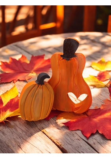 Naturel Görünümlü Aşık Balkabakları 2'li Dekor