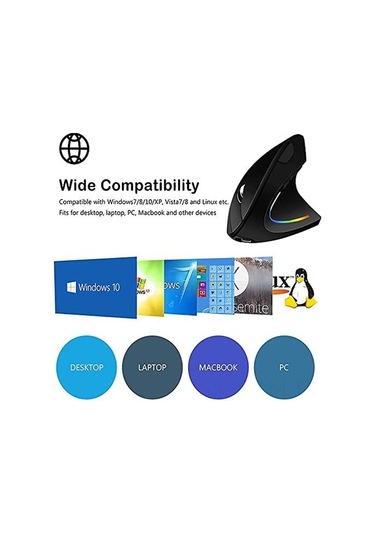Geeksen Ergonomik Dikey Kablosuz Fare: Rahatlık Ve Verimlilik İçin Tasarlanmış 001