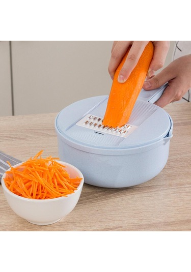 Homyl Çelik Bıçaklı Sebze Kesici Meyve Dilimleyici Patates Mavi