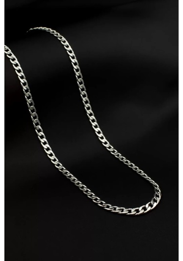 925 Ayar Gümüş Unisex Gurmet Zincir Kolye 4 Mm Genişlik