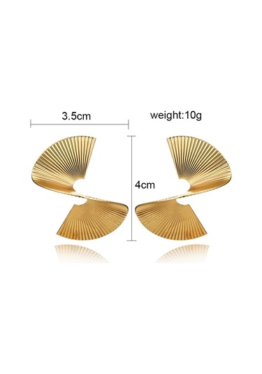 Geeksen "şık Ve Cesur: Altın Renkli Metal S Fan Küpe - Her Tarza Uygun" Gold