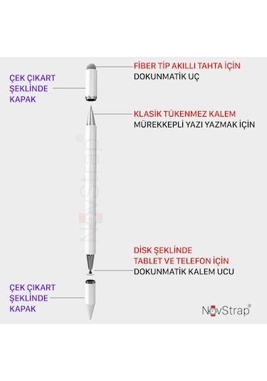 Novstrap Casper Via S40 L40 L30 S48 S30 S20 S38 L20 S10 İle Uyumlu 3in1 Dokunmatik Tablet Kalemi