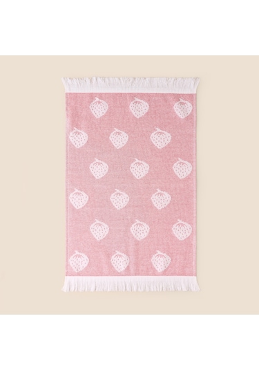 Soft Çilek Desenli El Havlusu - Kırmızı - 30x50 Cm Çok Renkli
