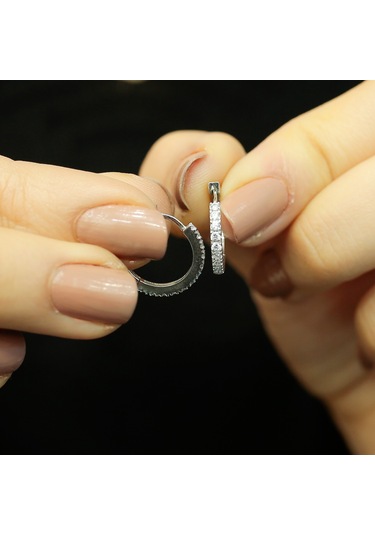 Lova Pırlantalı Halka Küpe -  3030017