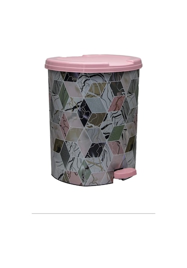 Asude 3 No Desenli Pedallı Çöp Kovası Royaleks-asd188 Çok Renkli
