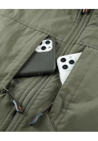 Snapbuy Kışlık Çift Taraflı, Çok Cepli, Bol Kesimli, Kalın Peluşlu Erkek Yeleği Asker Yeşili