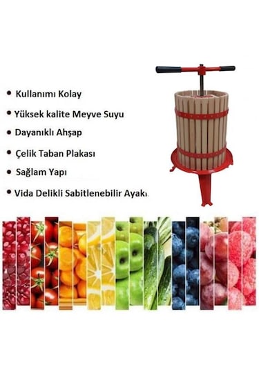 Fenglin Fp 18 Ahşap Meyve Sıkma Pres Makinesi 18 Lt