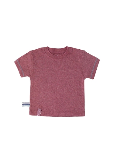Organicera Organik Kısa Kollu Tshirt,Bordo Melanj Bordo