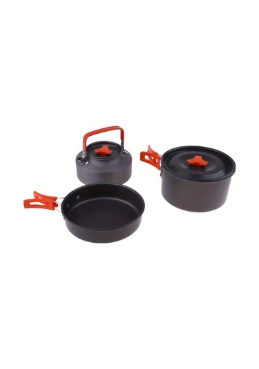 Besthome1 Yapışmaz Tencere Seti, Kamp Su Isıtıcısı, Katlanır Pişirme Seti Siyah Siyah