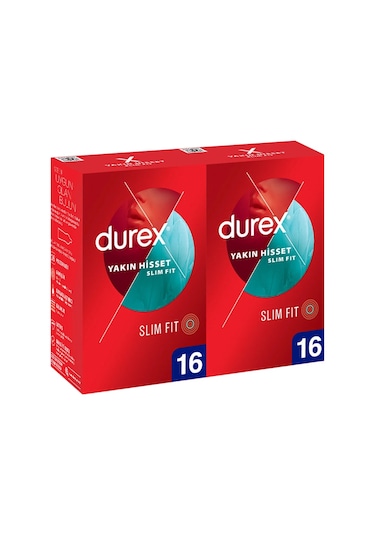Durex Yakın Hisset Slim Fit Prezervatif 2 x 16 Adet