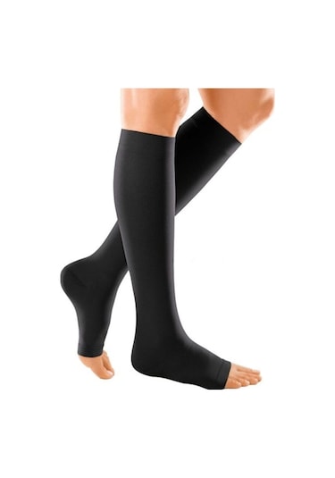Varimed Diz Altı Orta Basınç (Ccl2) Burnu Açık Siya Varis Çorabı