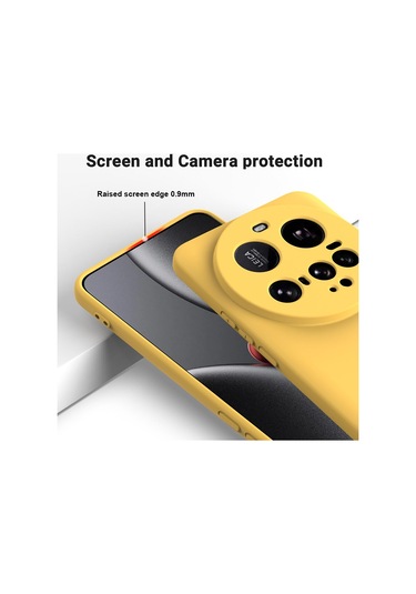 Xiaomi 15 Ultra Düz Renkli Sıvı Silikon Damlamaz Tam Kapsama Telefon Kılıfı Sarı