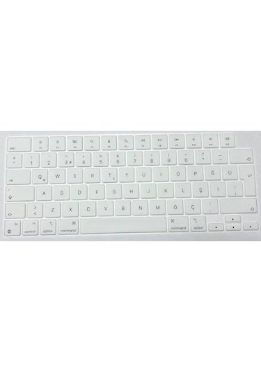 Arabulalaca MacBook Uyumlu Air 13.6 A2681 Türkçe Q Silikon Klavye Beyaz