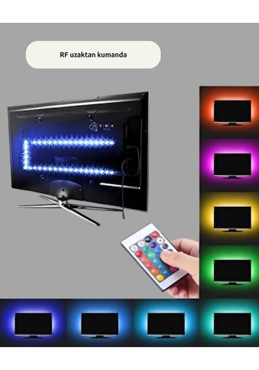 Rf Kumandalı Renk Değiştiren Tv Led Şerit 2mt
