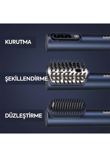 Babyliss Saç Kurutma Ve Şekillendirme Seti Air Wand, Difüzör Ve Paddle Başlık Dahil, 1600w, 4 Başlık, İyon Teknolojisi Lacivert, 4 Başlıklı