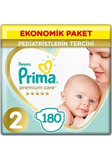 Prima Bebek Bezi Premium Care Ekonomik Paket 2 Beden 180 Li PKT.PRIMA.179 2 Numara