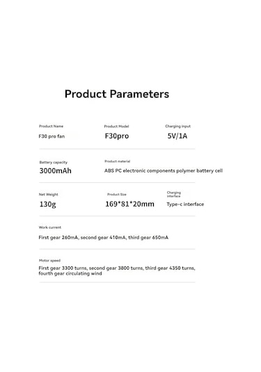 Padalink 2024 Taşınabilir Usb Şarjlı Katlanır Boyun Fanı - Lcd Ekranlı, 3000mah Pil, 3 Hız Ayarı Beyaz