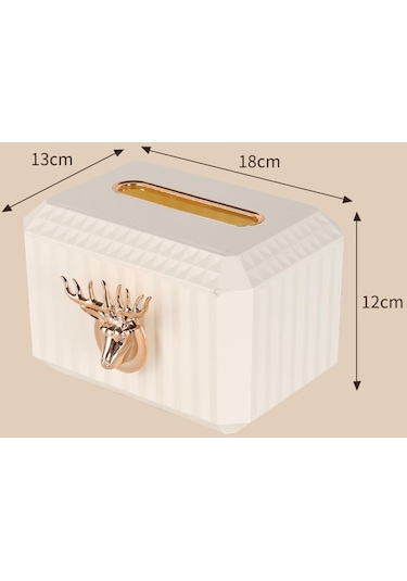 Suntek Tezgah Beyaz Peçete Kağıt Tutucu Geyik Kafası Heykel